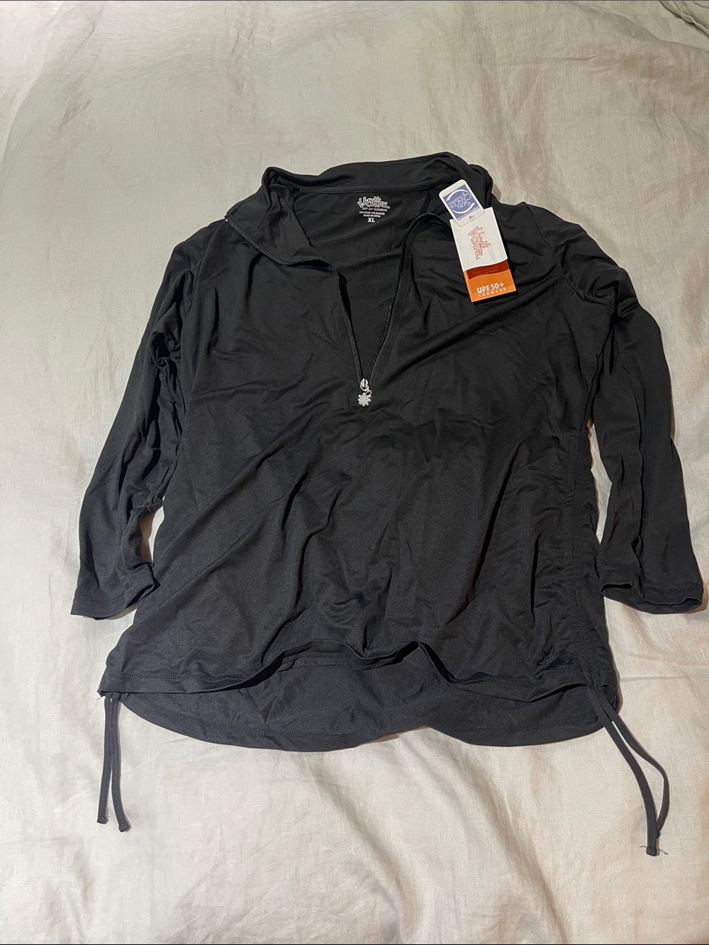 Women's Black Sun Cover-Up Pullover with Hood